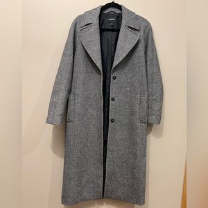 Express Grey Houndstooth Wool Blend Trench Coat Women’s Size XS